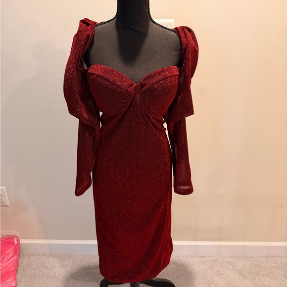 REBDOLLS size 3x Red Glitter Dress (worn once) - Picture 4 of 7